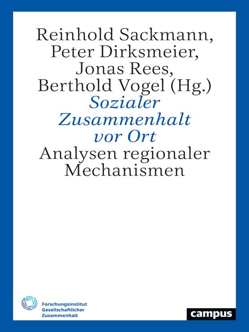 Title details for Sozialer Zusammenhalt vor Ort by Reinhold Sackmann - Available